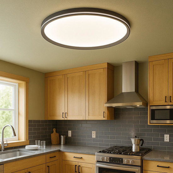 Top light plafoniera da cucina moderna area bianca rotonda led 55w cct