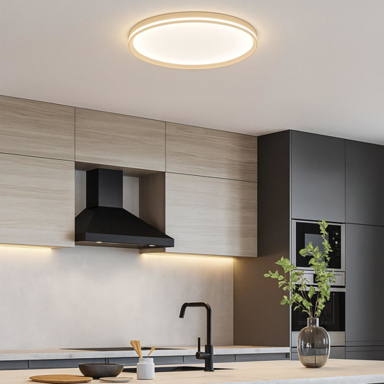 Plafoniera led rotonda sabbia top light area 55w cct moderna