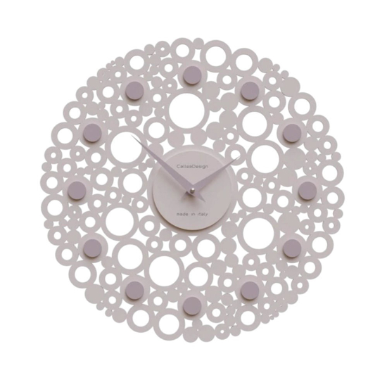 Orologio da parete legno rosa traforato rotondo
