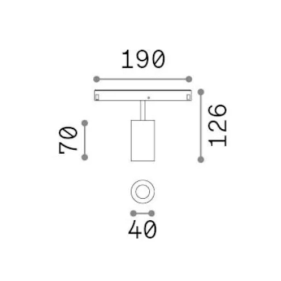 Modulo faretto ego ideal lux per binario monofase led 8w 2700k nero