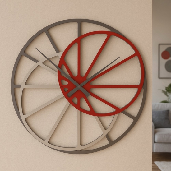 Grande orologio da parete design moderno rubino 95cm Grande orologio da parete design moderno rubino 95cm