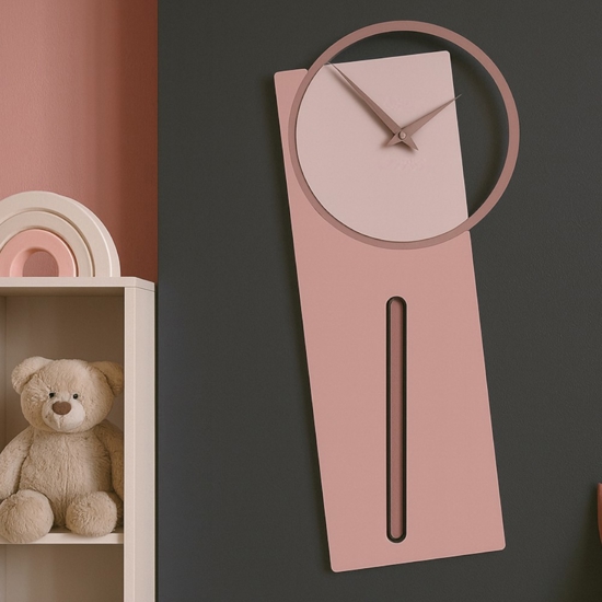 Orologio a pendolo da parete sherlock legno rosa antico 