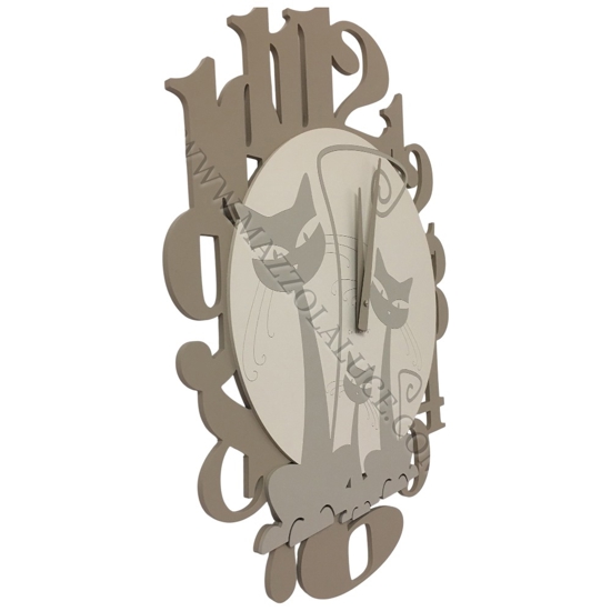 Gatti orologio moderno da parete legno colore tortora