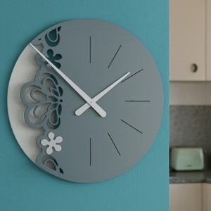 Visualizza i dettagli per Merletto orologio da parete legno colore carta da zucchero Merletto orologio da parete legno colore carta da zucchero