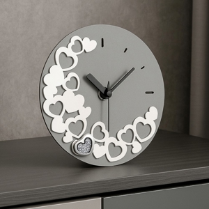Orologio da comodino moderno cuori grigio fp