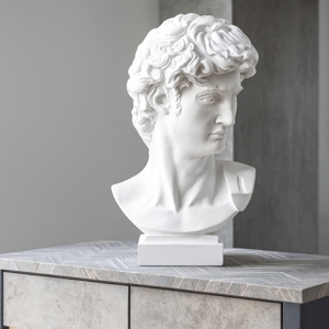 Scultura testa david h32 bianco bongelli preziosi