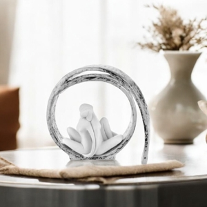 Scultura da tavolo moderna coppia vortice argento d15 bongelli preziosi