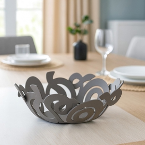 Centrotavola fruttiera metallo colore fango 