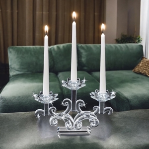 Visualizza i dettagli per Candelabro di cristallo elegante candeliere tre fiamme da tavolo fp Candelabro di cristallo elegante candeliere tre fiamme da tavolo fp