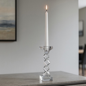 Candelabro da tavolo 1 fiamma vetro cristallo fp