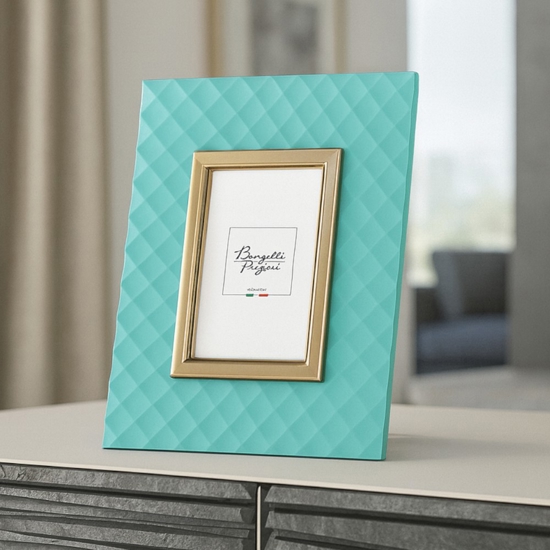 Cornice portafoto turchese oro 24x30 bongelli preziosi Cornice portafoto turchese oro 24x30 bongelli preziosi