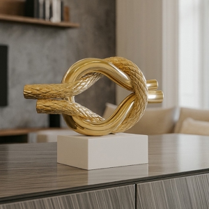Bongelli preziosi scultura moderna nodo oro 15x12 cm