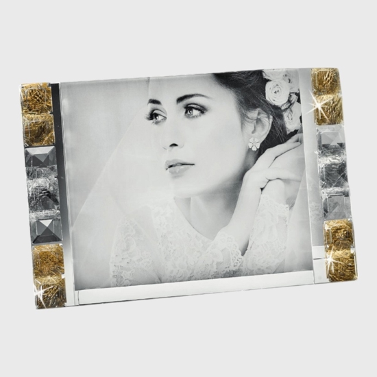 Conrice portafoto da tavolo in vetro oro argento foto 18x13 fp Conrice portafoto da tavolo in vetro oro argento foto 18x13 fp