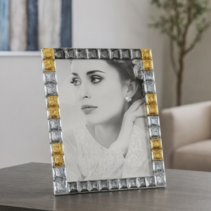 Visualizza i dettagli per Portafoto da tavolo cornice cristalli oro argento foto cm20x25 fp Portafoto da tavolo cornice cristalli oro argento foto cm20x25 fp