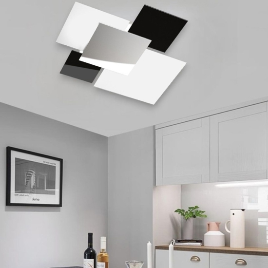 Plafoniera top light shadow cromo moderna bianco nero rettangolare Plafoniera top light shadow cromo moderna bianco nero rettangolare