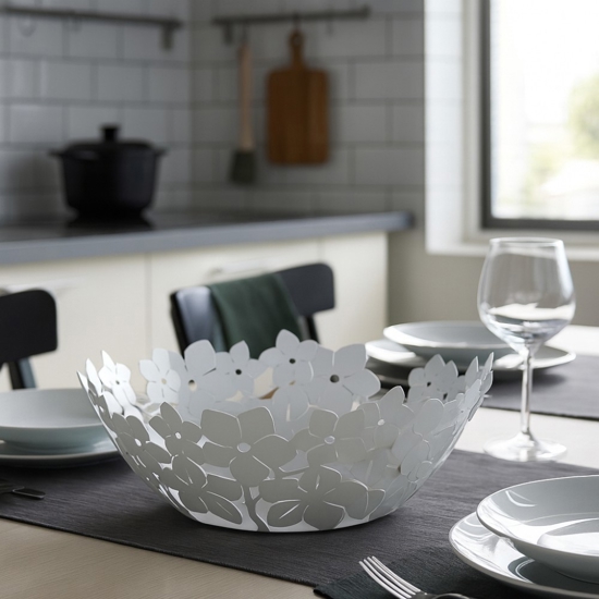 Fior di loto grande centrotavola bianco marmo da cucina moderna