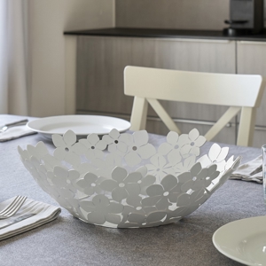 Visualizza i dettagli per Piccolo centrotavola design fiori di loto cucina moderna bianco marmo Piccolo centrotavola design fiori di loto cucina moderna bianco marmo