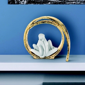 Scultura da tavolo bongelli preziosi coppia vortice d30 oro