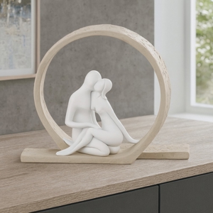 Scultura da tavolo coppia d15 vortice nocciola