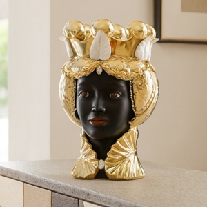 Scultura testa di moro lei oro h28 bongelli preziosi