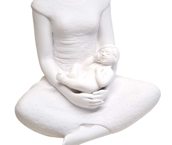 Bongelli preziosi scultura da tavolo maternita seduta bimbo h18 bianca Bongelli preziosi scultura da tavolo maternita seduta bimbo h18 bianca