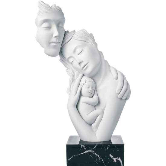 Scultura famiglia h28 cm base marmo bianco bongelli preziosi