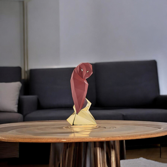 Soprammobile statuina gufo rosso h16 base oro bongelli preziosi Soprammobile statuina gufo rosso h16 base oro bongelli preziosi