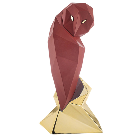 Soprammobile statuina gufo rosso h16 base oro bongelli preziosi Soprammobile statuina gufo rosso h16 base oro bongelli preziosi