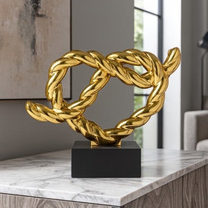 Visualizza i dettagli per Bongelli preziosi soprammobile nodo oro base nera 13x15 cm Bongelli preziosi soprammobile nodo oro base nera 13x15 cm