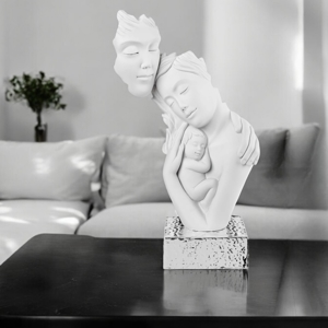 Visualizza i dettagli per Scultura famiglia da tavolo base argento moderno Scultura famiglia da tavolo base argento moderno