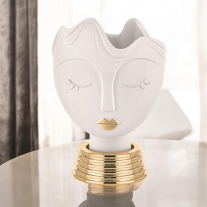 Visualizza i dettagli per Vasetto testa donna bomboniera bianco oro bongelli preziosi Vasetto testa donna bomboniera bianco oro bongelli preziosi
