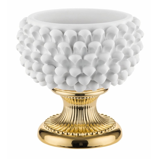 Centrotavola pigna bongelli preziosi 25cm bianca oro