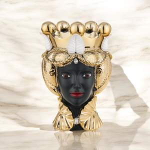 Scultura testa moro lei oro h9,5 soprammobile
