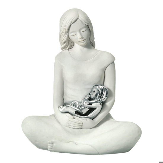 Statuina maternita seduta bambino argento h18 bongelli preziosi Statuina maternita seduta bambino argento h18 bongelli preziosi