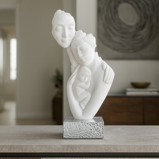 Bongelli preziosi scultura moderna face famiglia h27 base argento Bongelli preziosi scultura moderna face famiglia h27 base argento