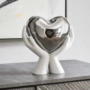 Grande scultura mani cuore argento h31 bongelli preziosi