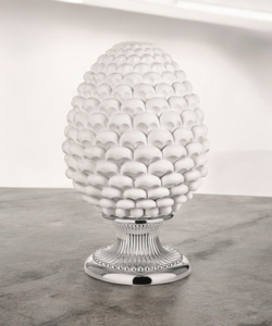 Visualizza i dettagli per Grande pigna bianca bongelli preziosi h35 ceramica base argentata Grande pigna bianca bongelli preziosi h35 ceramica base argentata