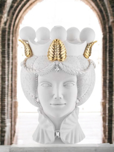 Scultura testa moro lei bianca h17
