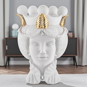 Testa moro lei scultura bianca h28 bongelli preziosi