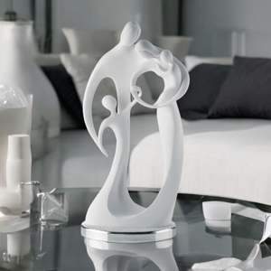 Statuina moderna famiglia maxi bianca argento bongelli preziosi