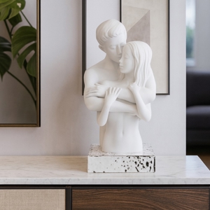 Bongelli preziosi scultura busto coppia sentimenti bianca argento