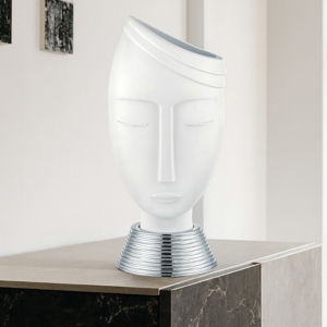 Visualizza i dettagli per Grande scultura vasetto testa uomo h45 base argento Grande scultura vasetto testa uomo h45 base argento