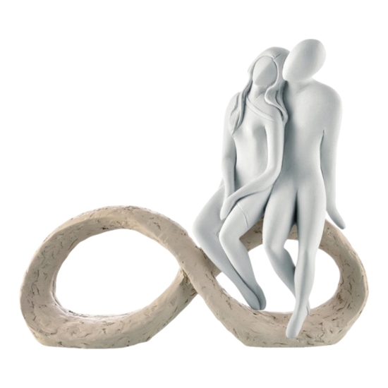 Scultura soprammobile moderno h23 coppia infinito nocciola Scultura soprammobile moderno h23 coppia infinito nocciola