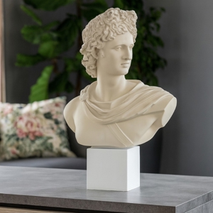 Visualizza i dettagli per Scultura busto apollo nocciola h33  Scultura busto apollo nocciola h33