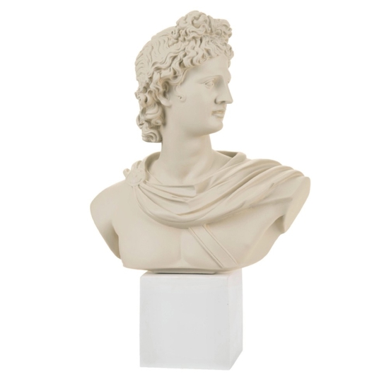 Scultura busto apollo nocciola h33  Scultura busto apollo nocciola h33