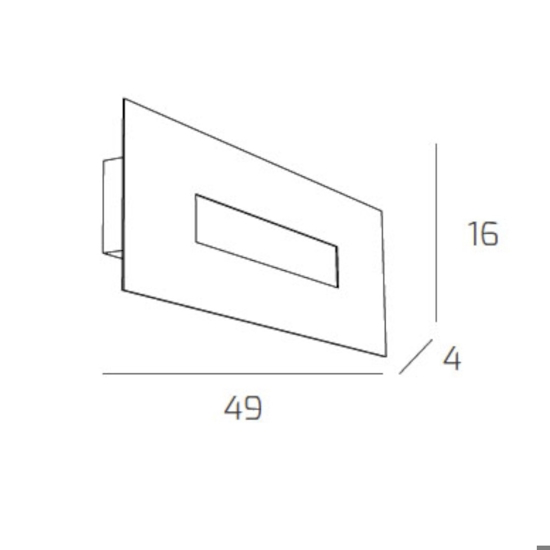 Applique rettangolare led nero moderno wally toplight Applique rettangolare led nero moderno wally toplight