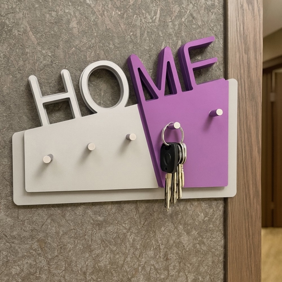 Appendichiavi da parete magnetico moderno legno bianco viola Appendichiavi da parete magnetico moderno legno bianco viola
