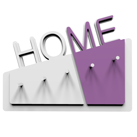 Appendichiavi da parete magnetico moderno legno bianco viola Appendichiavi da parete magnetico moderno legno bianco viola