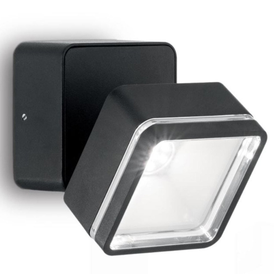 Omega ap square applique da esterno nero orientabile led 7w 4000k