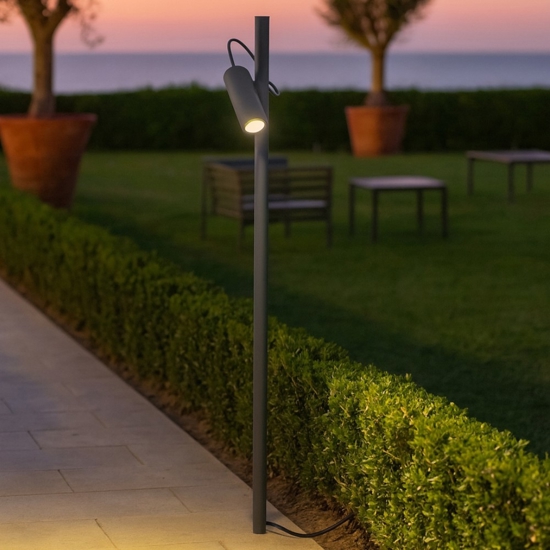 Lampione da giardino hub pt h074 ideal lux 74cm led 3000k ip54 antracite Lampione da giardino hub pt h074 ideal lux 74cm led 3000k ip54 antracite